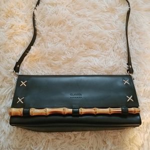 Claudia Firenze Clutch Purse Bag Bamboo & Leather
